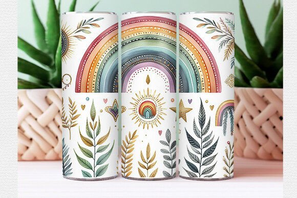 Boho Rainbow Tumbler Wrap: A Creative Fusion of Style and Utility