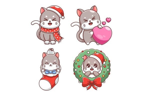 Bringing Whiskers and Tinsel Together: The Magic of a Cute Cat Celebrating Christmas in Cartoon Art