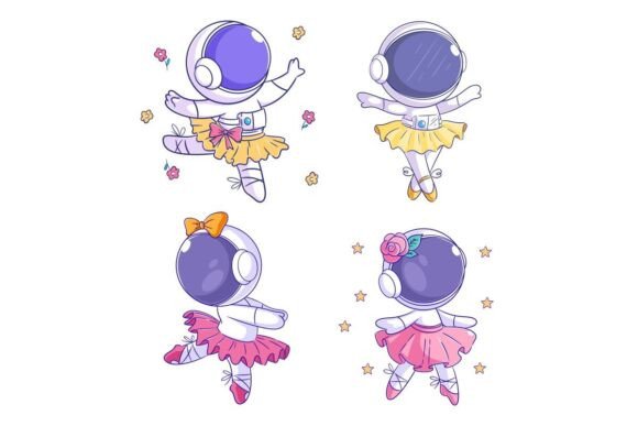 Cute Astronaut Dancing Ballet Cartoon: A Whimsical Blend of Space and Grace