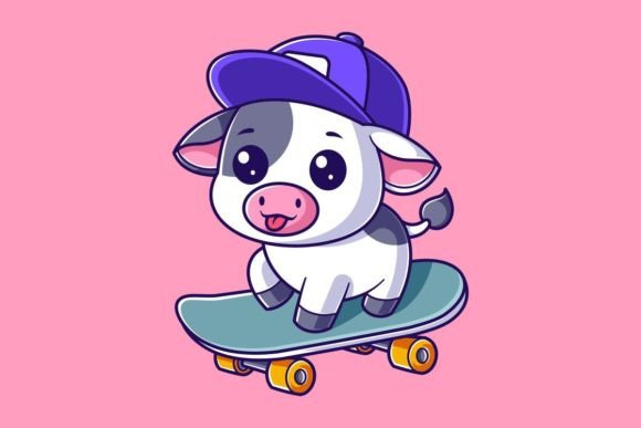Cute Cow Skateboarding: A Fun, Engaging Blend of Charm and Action