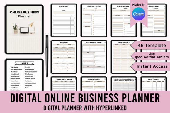 Digital Online Business Planner Canva Font Review
