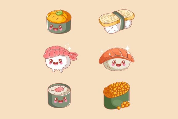 Exploring the Cute Sushi Cartoon Style Set for Modern Creative Projects