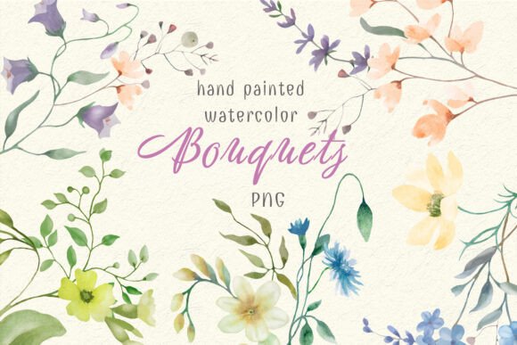 Hand Painted Watercolor Bouquets