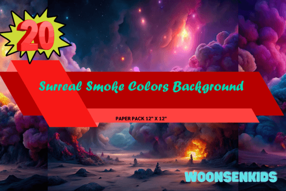 New Surreal Smoke Colors Background Watercolor PNG KDP Digital Paper