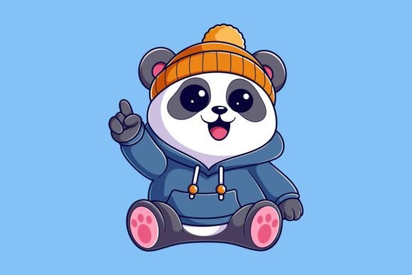 The Cute Panda Wearing a Hoodie and Beanie