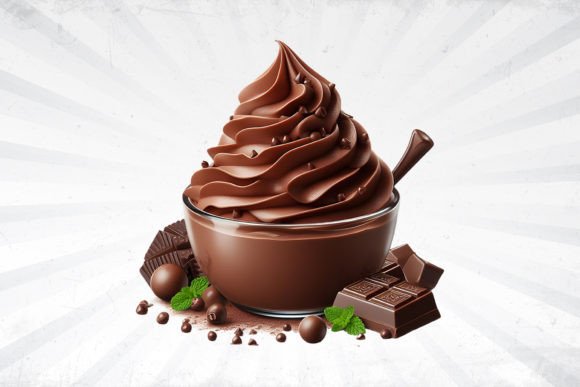 The Visual and Culinary Art of Chocolate Whipped Cream Isolated Image